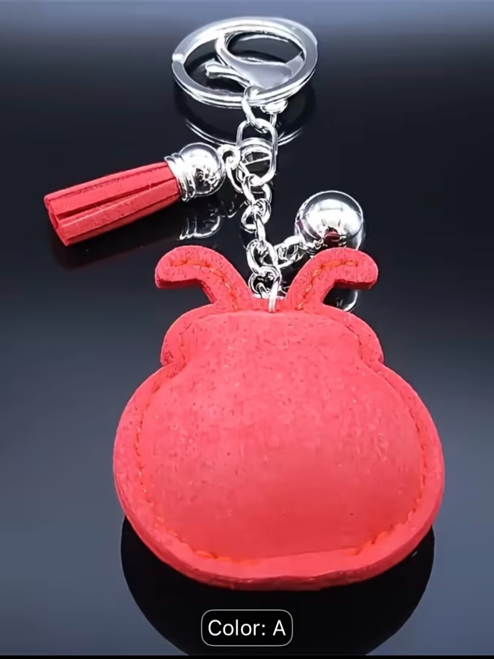 Red Crystal Ladybug Keychain Card Holder - Picture 2 of 4